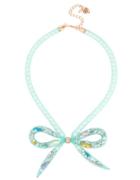 Betsey Johnson Mixed Charm Bow Pendant Necklace