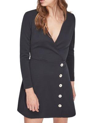 Miss Selfridge Ribbed Buttoned Mini Dress