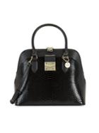 Karl Lagerfeld Paris Corinne Embossed Leather Satchel