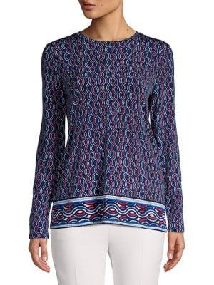 Michael Michael Kors Petite Mosaic Long Sleeve Top