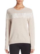 Lord & Taylor Lace Accented Cashmere Sweater