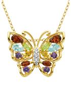Lord & Taylor Multi-stone Butterfly Pendant Necklace