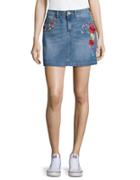 Highline Collective Embroidered Denim Mini Skirt