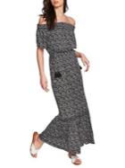 1.state Cinched Off-shoulder Blouson Maxi Dress