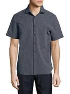 Black Brown Striped Short-sleeve Shirt