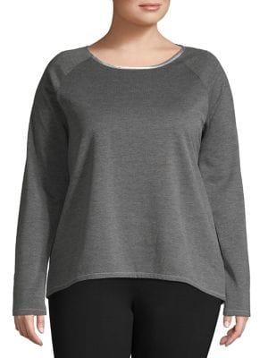 Lady Sarah Plus Raglan-sleeve Heathered Top