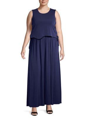 Michael Michael Kors Plus Grommeted Popover Maxi Dress