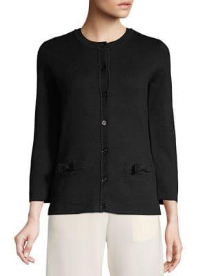 Karl Lagerfeld Paris Button-down Bow Cardigan