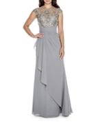 Decode 1.8 Embroidered Wrap Gown
