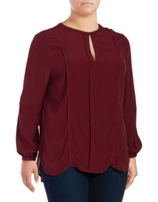 Junarose Plus Long-sleeve Crochet Blouse