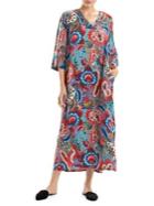 N Natori Paisley Bloom Bell-sleeve Caftan