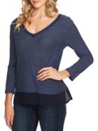 Vince Camuto V-neck Woven Hem Top
