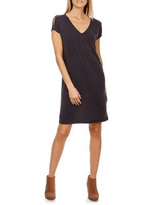 Lucky Brand Button Sleeve Tee Dress