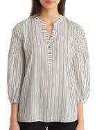 Karl Lagerfeld Paris Striped Smock Blouse