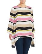 Context Plus Striped Bell Sleeve Top
