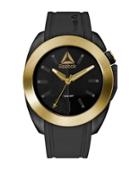 Reebok Drop Snatch Stainless Steel And Silicone Warrior Black Strap Watch
