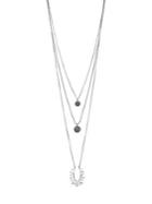 Lucky Brand Silvertone And Opal Layered Necklace
