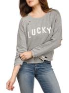 Lucky Brand Lucky Distressed Pullover