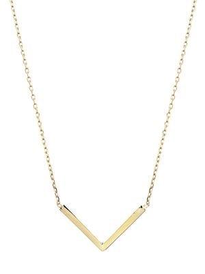 Adina Reyter 14k Yellow Gold Tiny V-pendant Necklace