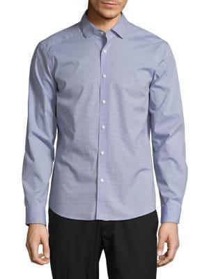 Black Brown Mirco-dot Button-down Shirt