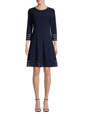 Eliza J Three Quarter-sleeve A-line Dress