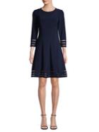 Eliza J Three Quarter-sleeve A-line Dress