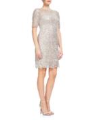 Kay Unger Sequined Sheath Dress