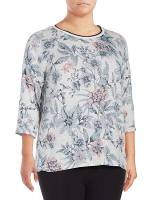Calvin Klein Performance Plus Floral Ringer Top