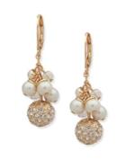 Anne Klein Faux Pearl And Crystal Shaky Drop Earrings