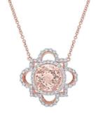 Sonatina 14k Rose Gold, Diamond And Morganite Quatrefoil Necklace