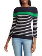Lauren Ralph Lauren Striped Boatneck Slim Sweater