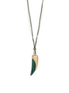 Robert Lee Morris Greener Pastures Goldtone & Leather Sculptural Horn Pendant Long Necklace