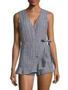 Design Lab Lord & Taylor Gingham Ruffle Romper