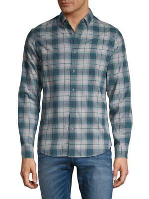 Black Brown Classic-fit Mylo Plaid Twill Shirt