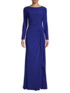 Vince Camuto Twisted-front Long-sleeve Gown