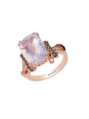 Le Vian 14k Strawberry Gold? Lavender Quartz, Chocolate Diamond? & Vanilla Diamond? Ring