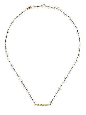 Sole Society Goldtone & Hematite Bar Necklace