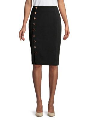 Ivanka Trump Button Side Pencil Skirt