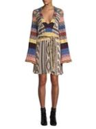 Free People Patchwork Bell Sleeve Dress