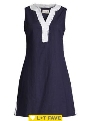 Eliza J Split Framed Neckline Shift Dress