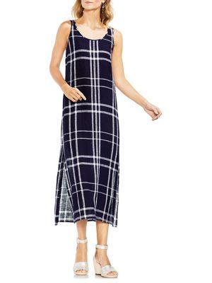 Vince Camuto Sleeveless Plaid Maxi Dress