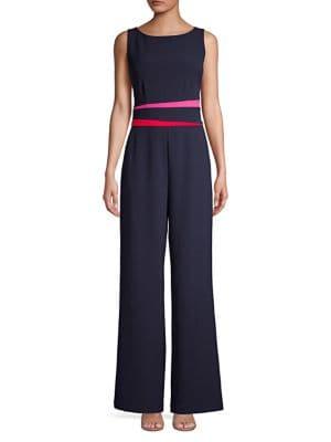Vince Camuto Colorblock Roundneck Jumpsuit