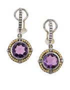 Effy Amethyst, Sterling Silver And 18k Yellow Gold Drop Earrings