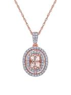 Sonatina 14k Rose Gold Morganite & Diamond Quatrefoil Necklace