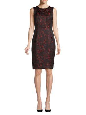 Calvin Klein Textured Floral Sheath Dress