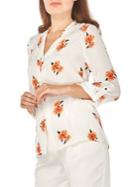 Dorothy Perkins Julia Floral Roll-sleeve Shirt