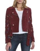 Driftwood Embroidered Leather & Suede Moto Jacket