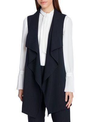 Tahari Arthur S. Levine Drape-front Pinstripe Vest