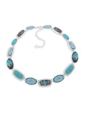 Anne Klein Silvertone And Multi-stone Collar Necklace