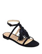 Marc Fisher Ltd Crystal Tassel-accented Suede Sandals